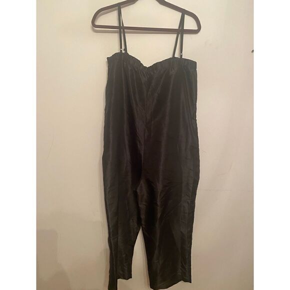 Anthropologie - hutch Satin Bow-Tie Jumpsuit black size M - Picture 7 of 10